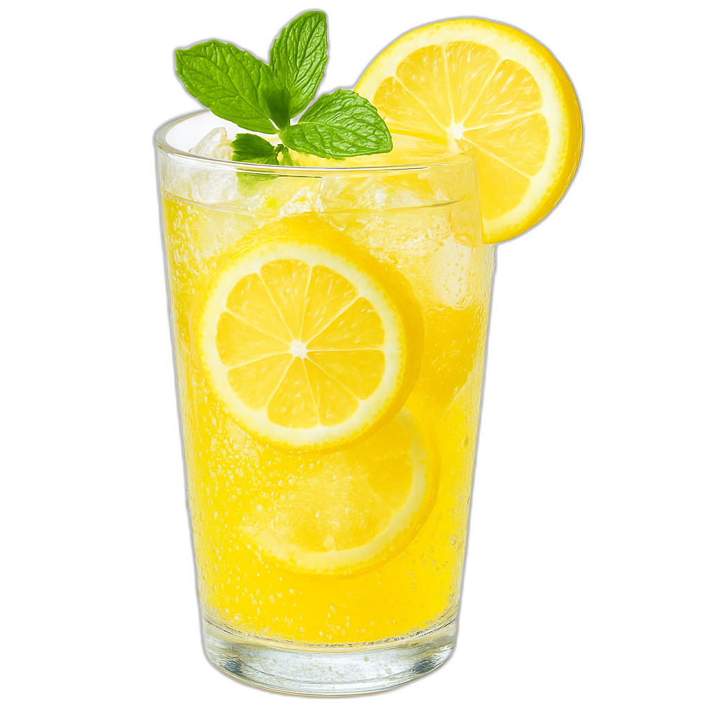 Lemon sparkling soda