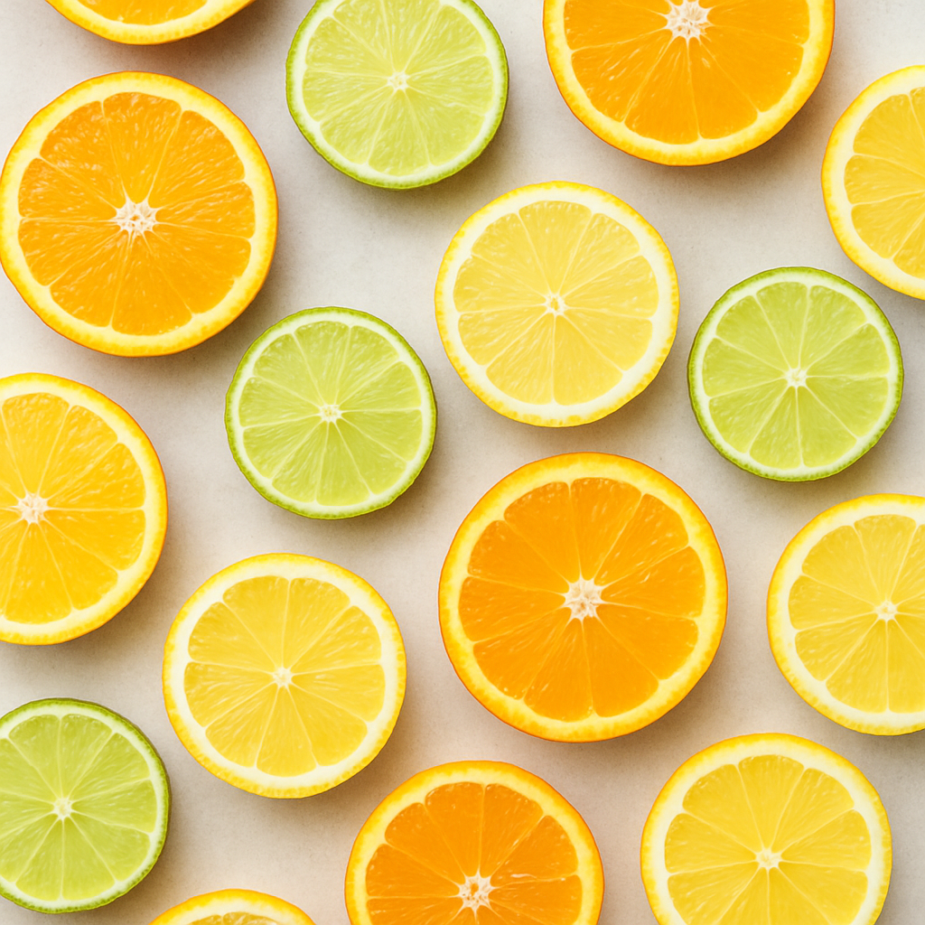 Fresh sliced citrus fruits